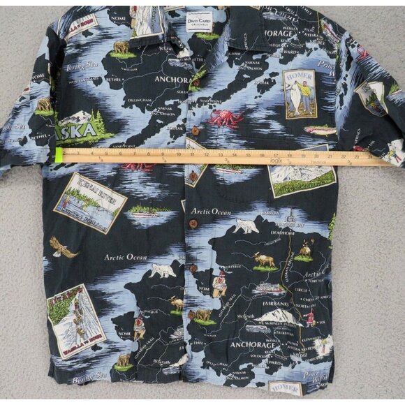 VTG David Carey Originals Alaska Button Down Shirt Adult L All Over Print Casual - Picture 5 of 12